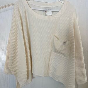 Simply Southern Cream Textured Knit Top